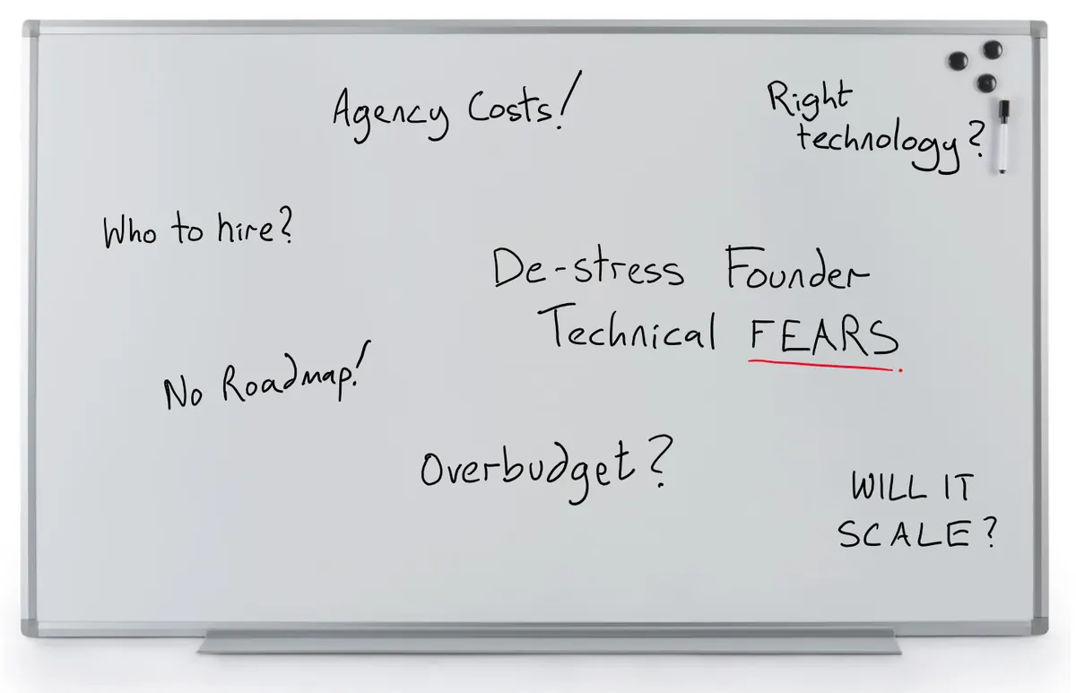 Founder working through a product and technology plan
